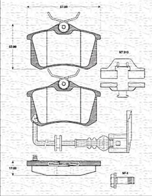 MAGNETI MARELLI 430216170257 -  Комплект тормозных колодок, дисковый тормоз